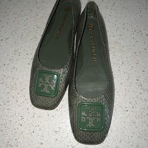 NWOT Tory Burch Georgia Ballet Flat in Palm Leaf Water Snake